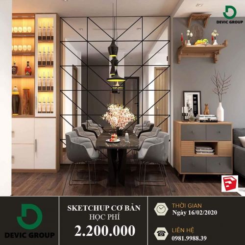 KHÓA HỌC 3D SKETCHUP CƠ BẢN - VRAY NÂNG CAO .